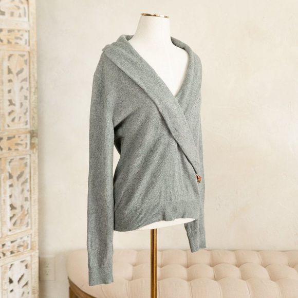 Women’s Land’s End Gray V-Neck Sweater size S - Picture 1 of 10